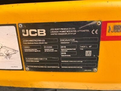 2019 JCB 140X Excavator - 13