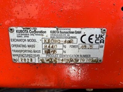 2023 Kubota KX080-4A2 Excavator - 15