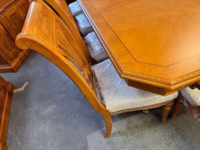 10 Seat Dining Table with Chairs, 2x Side Boards & Display Cabinet - 5