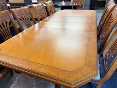 10 Seat Dining Table with Chairs, 2x Side Boards & Display Cabinet - 15