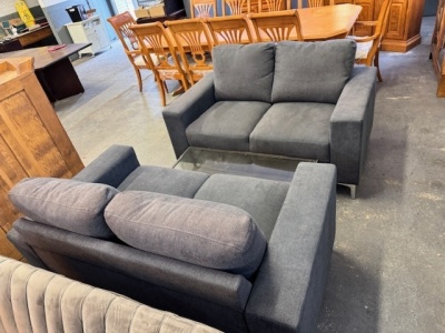 2x 2 Seater Sofas & Glass Coffee Table  - 6