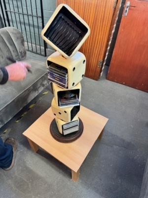 Novelty CD Rack in Shape of Dice & Small Square Coffee Table