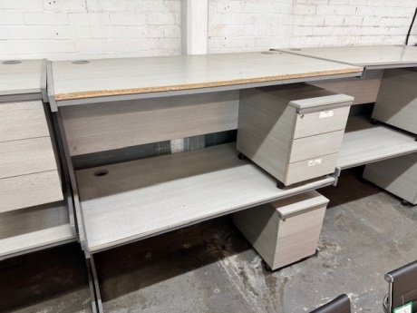 Pair of Large Rectangle Desks with Pedestals 
