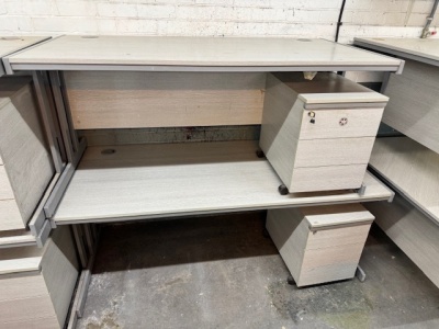 Pair of Large Rectangle Desks with Pedestals 