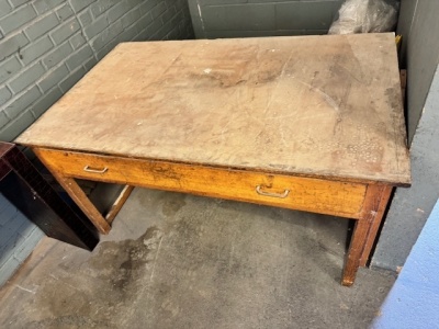 Metal Cabinet, Side Board & Wooden Desk - 2