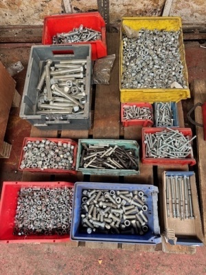 Pallet of Used & Unused Nuts & Bolts