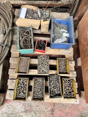 Pallet of Used & Unused Nuts, Bolts & Circlips