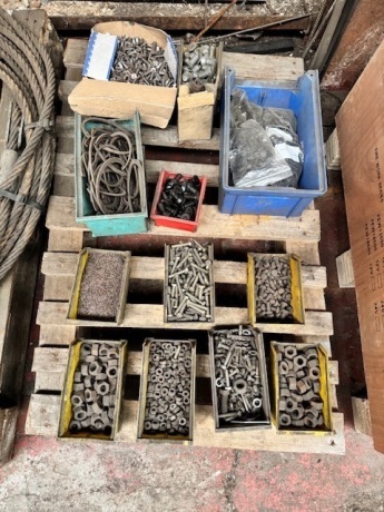 Pallet of Used & Unused Nuts, Bolts & Circlips