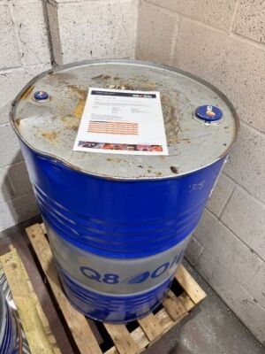 Unopened 205L Drum of Q8 15W-40 Oil