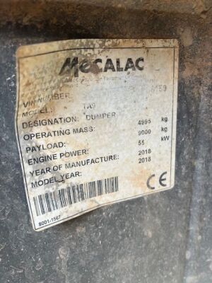 2018 Mecalac TA9 Straight tip dumper  - 12
