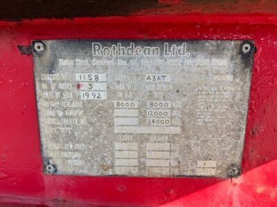 1992 Rothdean A3AT Triaxle Scrap Spec Tipping Trailer - 6