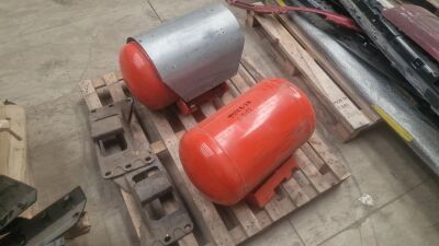 2x Forklift Gas Air Tanks & Brackets