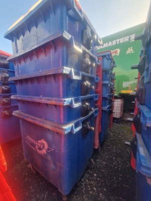 10x 1100ltr Wheelie Bins