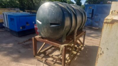 Gravity Fed Plastic Tank Mounted On Steel Frame 