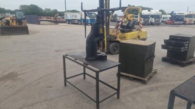Heavy Duty Manual Press Mounted on Steel Table