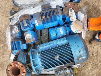 3x Large Electric Water Pumps & 1x Electric Motor