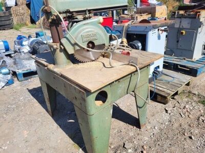 Large Vintage Wadkin Bursgreen 3 Phase Wood Chop Saw - 4