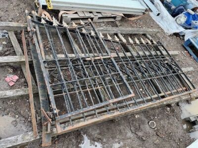 2x Wide Iron Gates & 1x Pedestrian Gate