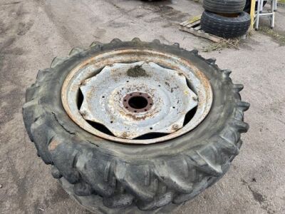 2x 13.6 R38 Row Crop Wheels