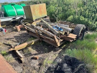 Single Axle Low Bed Trailer and Contents