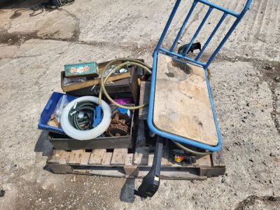 Qty of Misc Parts Including Workshop Trolley and Roff Rack Bars