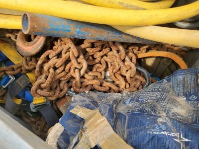 Stillage of Chains Lifting Slings, Fall Arrest equipment and Pipe - 5