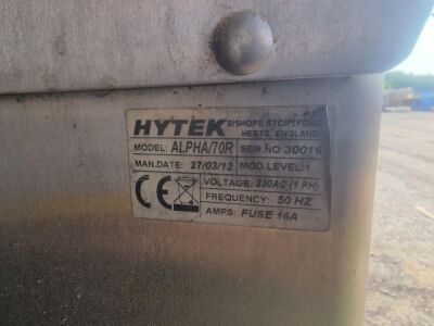 34000 Litre Fuel Tank c/w 2012 Hytek Alpha/70R Pump and Nozzle. - 7
