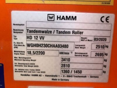 2020 Hamm HD12VV Twin Vibro Roller - 15