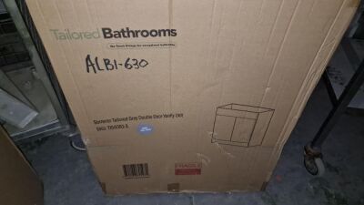 Boxed Tailored Bathrooms Sorrento Tailored Grey Double Door Vanity Unit - 3