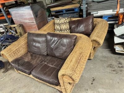 2x Ratan 2 Seater Sofas