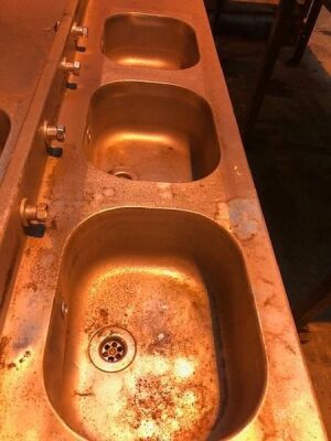 3 x Stainless Steel Free Standing Sink Units  - 4