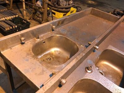 3 x Stainless Steel Free Standing Sink Units  - 5