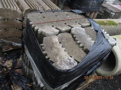 18 x Pallets of Concrete Interlocking Blocks + 3 x Section of Concrete Pipe - 4