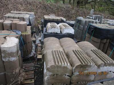 18 x Pallets of Concrete Interlocking Blocks + 3 x Section of Concrete Pipe - 5