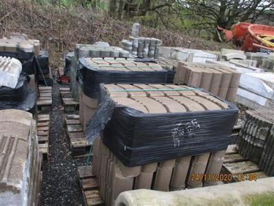 18 x Pallets of Concrete Interlocking Blocks + 3 x Section of Concrete Pipe - 6