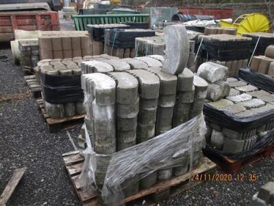 18 x Pallets of Concrete Interlocking Blocks + 3 x Section of Concrete Pipe - 11