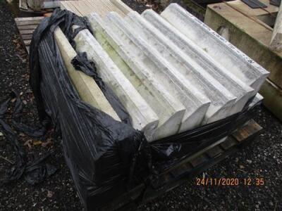 Large Qty of Misc Concrete Curb Stones, Edging Slabs, Manhole Frames, Fence Posts Etc - 2