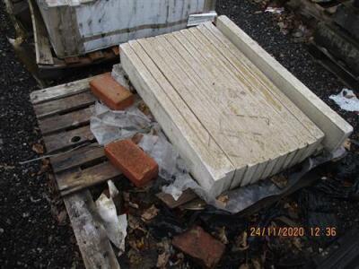 Large Qty of Misc Concrete Curb Stones, Edging Slabs, Manhole Frames, Fence Posts Etc - 3