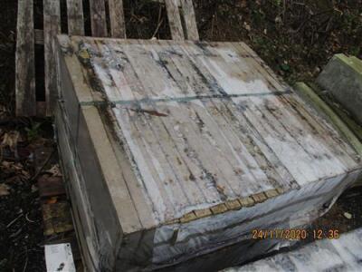 Large Qty of Misc Concrete Curb Stones, Edging Slabs, Manhole Frames, Fence Posts Etc - 8