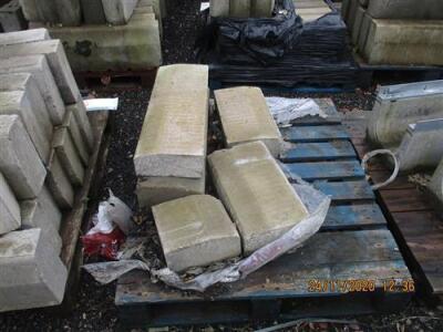 Large Qty of Misc Concrete Curb Stones, Edging Slabs, Manhole Frames, Fence Posts Etc - 10