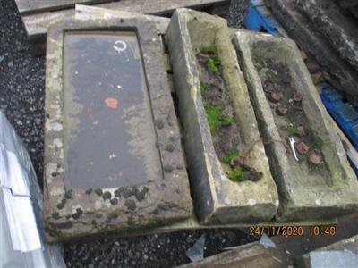 3 x Stone Troughs - 2