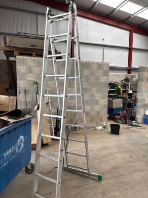 20 Rung (2x 10 Rung) Extending Ladders/Step Ladders - 2