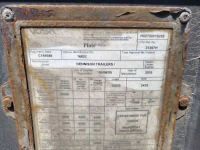 2005 Dennison Triaxle Extending Skeletal Trailer  - 8