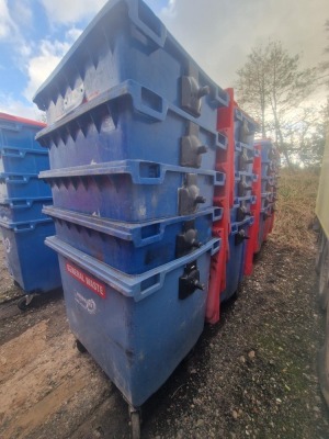 10x 1100ltr Wheelie Bins