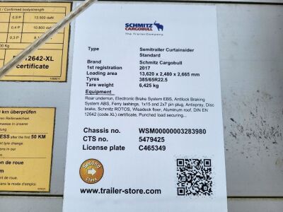 2017 Schmitz Triaxle Curtainside Trailer - 10