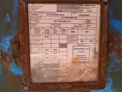 2014 SDC Triaxle Scrap Spec Steel Body Tipping Trailer - 8