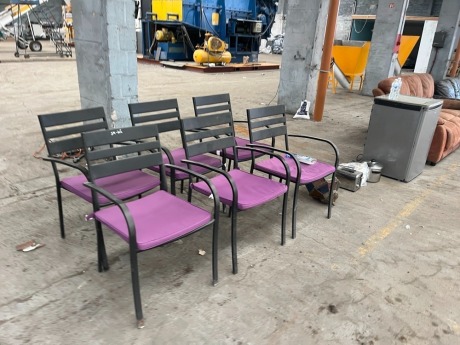 Garden Table Top with 6 x Garden Chairs