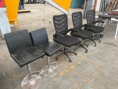 Set of Office Chairs & leather Bench Seats