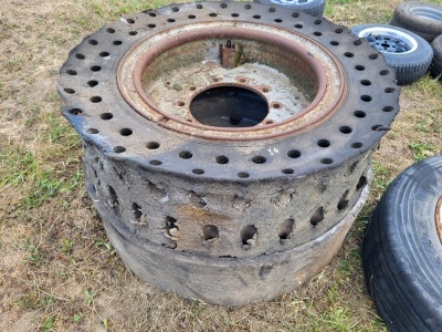 2x 12.00.24 Solid Tyres & Rims