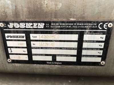 2005 Joskin 14000 MEB Tandem Axle Drawbar Vacuum Tank - 16